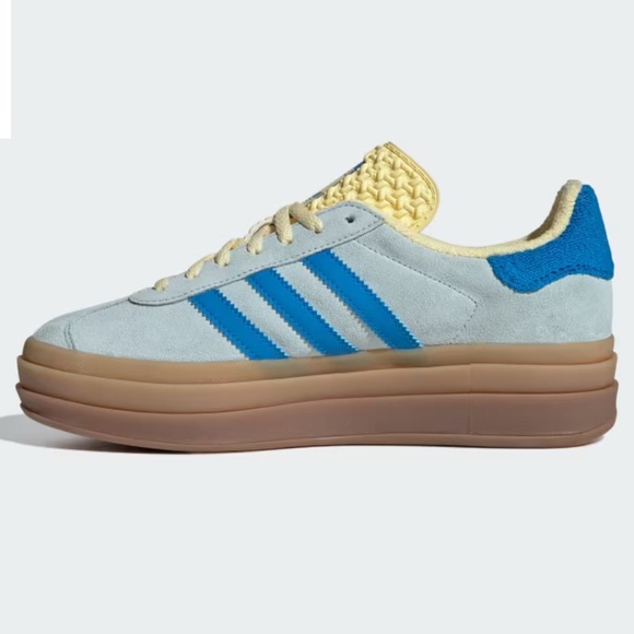 NWT Adidas Gazelle Bold Almost Blue/Bright Blue/Almost Yellow Size W7 - Picture 6 of 15